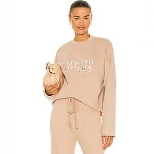 NWT Weekend Stories Jane Sweatshirt in Taupe Size Extra Small